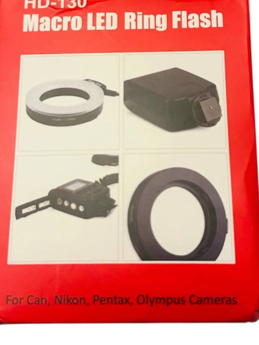 NEW HD-130 Macro LED Ring Flash 46 LED Camera Light Canon Nikon Pentax Olympus